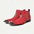 abordables Bottes en cuir haut de gamme-Bottes intermédiaires en cuir avec coutures rouges et blanches pour hommes avec détails de boucle à embout doré – Chaussures inspirées de style rétro pour soirées et occasions spéciales