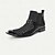 abordables Bottes en cuir haut de gamme-Bottes intermédiaires en cuir avec coutures rouges et blanches pour hommes avec détails de boucle à embout doré – Chaussures inspirées de style rétro pour soirées et occasions spéciales