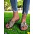billiga Avslappnade sandaler-slip-on sandaler med djurtryck och zebra- och leopardmönster för sommarpicknickar, trädgårdar, gräsmattor och semesterresor på resorter.