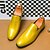 cheap Men&#039;s Slip-ons &amp; Loafers-Men&#039;s Shiny Gold Metallic Slip-On Loafers – Fashionable Faux Leather Dress Shoes for Parties, Wedding Receptions, Stage Performances, Prom Nights and Nightclub Events