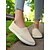 economico Sneakers da donna-Sneakers slip-on in tela da donna: scarpe basse leggere e minimaliste per le commissioni quotidiane, le passeggiate al parco e le uscite per il brunch del fine settimana