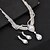 abordables Conjuntos de joyas-Los sistemas nupciales de la joyería 2 Zirconio 1 Collar Pendientes Mujer Estilo lindo Artístico Colgante Encantador Clásico Gota Amor Diamante gota de agua Conjunto de joyas Para Boda Trabajo Regalo