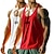 baratos Tops de ginásio-Homens Malha Íntima Colete camisa sem manga Camiseta muscular de ginástica Sem Manga Decote U Decote em U Verão Tecido Moda Esportivo Clássico 2 Peças Multi-pack Casual Ginásio Esportes