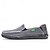 billige Hyttesko til mænd-Herre blå denim loafers med flosset kantdesign, slip-on lette, afslappede sko til weekendture, sommerture og daglig komfort