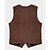 preiswerte Men&#039;s Vest-Herren Weste Gilet Urlaub Party Geschäft Mode Lässig Frühling Herbst Knöpfe Tasche Polyester Cordstoff Bequem Einfarbig Einreihig Ein-Knopf V Ausschnitt Normale Passform Dunkelbraun Schwarz