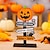 billiga Figuriner &amp; prydnadsföremål-2 st halloween-trädekorationer till bord, pumpabokstavsskylt med träd och spöke, kuslig stående dekoration för halloweenfest