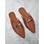 ieftine Saboți de Damă-Mocasini damă maro din piele ecologică cu cataramă metalică, cu vârf ascuțit, fără slip-on, pentru naveta zilnică și ținute casual