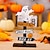 billiga Figuriner &amp; prydnadsföremål-2 st halloween-trädekorationer till bord, pumpabokstavsskylt med träd och spöke, kuslig stående dekoration för halloweenfest