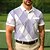 baratos Polo Geométrico Masculino-Homens Geométrico Linha Pólo Manga Curta Aberto para a Lateral Escritório Casual / Diário Botões Bolsos Verão Violeta Rubi Vermelho Branco
