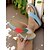 voordelige Comfortsandalen-Dames sandalen met kleurblokbladmotief en sleehak – zachte instapslippers voor in de tuin, bij een brunch of tijdens een zomerwandeling