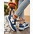 economico Sneakers da donna-Sneakers da donna con lacci e stella in denim blu – scarpe sportive casual di ispirazione vintage per parchi, commissioni del fine settimana e picnic