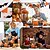 baratos Figurines e Ornamentos-Conjunto de decoração de bandeja em camadas de Halloween com 15 peças, lindas placas de madeira pretas e laranja, decorações de blocos fantasmas de Halloween para exibição de mesa em casa de fazenda
