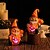 tanie Dekoracje wiszące i na stół na Halloween-figurka żywiczna krasnala z dyni na Halloween, świecąca dynia trzymająca starszego krasnala, nowość w dekoracji ogrodu, świecąca figurka z żywicy
