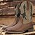 abordables Cowboy et bottes occidentales-Bottines western marron clair à motif chevron pour homme - cuir de qualité supérieure, élégantes, parfaites pour les tenues décontractées, les événements cowboy et les aventures en plein air