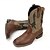 abordables Cowboy et bottes occidentales-Bottines western marron clair à motif chevron pour homme - cuir de qualité supérieure, élégantes, parfaites pour les tenues décontractées, les événements cowboy et les aventures en plein air
