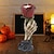 billige Halloween hengende og borddekorasjoner-Halloween-stemning gave harpiks lysestake med fingerrose og hodeskalledekor, skummel hjemmedekorasjonsfigur