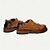 abordables Chaussures de Costume Classiques-Chaussures de travail basses en cuir marron pour homme avec couture Goodyear et œillets métalliques – chaussures décontractées durables pour les travaux en extérieur et le quotidien