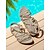 abordables Sandalias de Vacaciones-Sandalias planas con tiras elásticas en beige para mujer: zapatos de playa minimalistas y ligeros para vacaciones de verano, ropa de resort y atuendos casuales diarios.