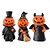 billige Halloween hengende og borddekorasjoner-3 stk/sett halloween mini gresskar djevel gentleman harpiksfigursett, skummel hjemmefest borddekor, harpiks håndverkspynt