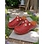 economico Zoccoli e pianelle da donna-zoccoli da donna con borchie di perle finte rosse, scarpe slip-on retrò, perfette per giardini fioriti, brunch all&#039;aperto e giornate fuori in stile vintage