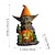 economico Decorazioni Appese e da Tavolo per Halloween-Statuetta in resina raffigurante un folletto di Halloween che tiene in mano una zucca con luci, ornamento artigianale in resina raffigurante un elfo luminoso, decorazione da tavolo per la casa