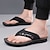 billiga Semester Sandaler-Herrflip-flops i armégröna med färgblocksrem i lätt slip-on-design för stranden, poolen och daglig användning på sommaren.