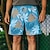 billiga Herrarnas Elite Shorts-Herr Shorts Beach Shorts Snörning Grafisk Löv Djur Snabb tork Utomhus Knelängd Utomhus Semester Hem Semester Etnisk Stil Sjöblå ArmyGreen Elastisk