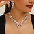 baratos Conjuntos de Jóias-Conjuntos de joias de noiva 2 Zircão Pérola Strass 1 Colar Brincos Mulheres Elegante Moda Fofo Contas Estrela Abençoado Irregular Conjunto de jóias Para Casamento Festa Traje de festa para noite