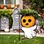 ieftine Decorațiuni exterioare de Halloween-Steag de grădină de Halloween - banner sezonier față-verso pentru decorațiuni de toamnă - steag din poliester durabil și rezistent la intemperii pentru decor exterior pe gazon, verandă sau grădină