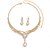 abordables Conjuntos de joyas-Los sistemas nupciales de la joyería 2 Zirconio 1 Collar Pendientes Mujer Estilo lindo Artístico Colgante Encantador Clásico Gota Amor Diamante gota de agua Conjunto de joyas Para Boda Trabajo Regalo