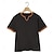 billiga grundläggande t-shirts-Herr T-shirt T-tröja Kortärmad Kort ärm V-hals Trubbig Sommar Färgblock Mode Designer Grundläggande Klassisk Stil Ledigt Semester Gata Svart Topp t-shirt för män