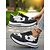 economico Sneakers da donna-Sneakers da donna con lacci e stella in denim blu – scarpe sportive casual di ispirazione vintage per parchi, commissioni del fine settimana e picnic