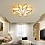 abordables Luces de techo-Lámpara de techo LED moderna de 4 luces con vidrio esmerilado biselado, montaje empotrado, lámpara colgante decorativa de latón tradicional con forma de estrella para sala de estar.