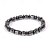 abordables Regalos-2 pulseras elásticas con cuentas magnéticas, pulseras de terapia magnética negras simples para la salud, pérdida de peso, regalo para días festivos y ocasiones especiales.