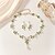 abordables Conjuntos de joyas-Los sistemas nupciales de la joyería 2 Zirconio Perla Artificial Brillante 1 Collar Pendientes Mujer Elegante Sencillo Bonito Cuentas Forma de Hoja Mariposa Irregular Conjunto de joyas Para Boda
