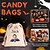 preiswerte Halloween-personalisiertes Foto &amp;Halloween-Leckerli-Tasche mit Namen für Kinder, personalisierte Süßigkeiten-Tasche mit dunkler Nacht-Fledermaus, Wald-Thema-Trick-or-Treat-Sack, süße, nicht gruselige