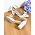 رخيصةأون Block Heels-حذاء نسائي بكعب سميك أبيض اللون مع فيونكة من أحجار الراين وحزام للكاحل للمواعيد غير الرسمية والملابس النهارية الأنيقة