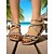 abordables Sandalias de Vacaciones-Sandalias planas con tiras elásticas en beige para mujer: zapatos de playa minimalistas y ligeros para vacaciones de verano, ropa de resort y atuendos casuales diarios.