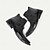 abordables Bottes en cuir haut de gamme-Bottes intermédiaires en cuir avec coutures rouges et blanches pour hommes avec détails de boucle à embout doré – Chaussures inspirées de style rétro pour soirées et occasions spéciales