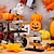 billiga Figuriner &amp; prydnadsföremål-2 st halloween-trädekorationer till bord, pumpabokstavsskylt med träd och spöke, kuslig stående dekoration för halloweenfest
