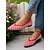 abordables Ballerines femme-Ballerines Flyknit rouges pour femmes – Chaussures plates souples à bout pointu et motif à chevrons pour les rendez-vous décontractés, les pique-niques et les événements en journée