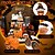 baratos Figurines e Ornamentos-Conjunto de decoração de bandeja em camadas de Halloween com 15 peças, lindas placas de madeira pretas e laranja, decorações de blocos fantasmas de Halloween para exibição de mesa em casa de fazenda