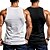 preiswerte Fitness Tank-Tops-Herren Tank Top Weste Unterhemd Ärmelloses Shirt Ärmellos Rundhalsausschnitt Sommer Einfarbig Einfach Mode Klassisch Bequem 2 Packungen Straße Lässig Sport Blau+Hellblau Weiß + Weiß Grau+Weiß Top