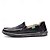 billige Hyttesko til mænd-Herre blå denim loafers med flosset kantdesign, slip-on lette, afslappede sko til weekendture, sommerture og daglig komfort