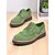 abordables Zapatos Oxford de mujer-Zapatos oxford de ante sintético verde para mujer: clásicos zapatos brogue con punta de ala y suela de goma para el trabajo, el viaje diario en otoño y looks elegantes para el día a día.