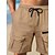 baratos Feriado-Homens Shorts táticos Bermuda Cargo Calção Bermudas Shorts de praia Com Cordão Bolso Com Zíper Bolso multi Tecido Respirável Comprimento do joelho Ao ar livre Casual Praia Férias Moda Preto Marron
