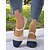 abordables Sandalias planas de mujer-Bailarinas de punto bicolor para mujer con tiras: zapatos Mary Jane informales y transpirables para uso diario, paseos y salidas de primavera.