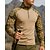 billiga Blast-Herr Polo sweatshirt Vandringstopp Långärmad Hög krage Överdelar Utomhus Andningsfunktion Snabb tork Lättvikt Elastisk Quarter-Zip Pullover Polyester Kamouflage Armégrön Ljusbrun Kaki Tennis Golf