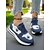 economico Sneakers da donna-Sneakers da donna con lacci e stella in denim blu – scarpe sportive casual di ispirazione vintage per parchi, commissioni del fine settimana e picnic