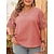 Χαμηλού Κόστους Plus Size Μπλούζες &amp; Πουκάμισα-Γυναικεία Συν μέγεθος Άριστος Μπλούζα Συμπαγές Χρώμα Δαντέλα Κουρελού Μισό μανίκι Λαιμόκοψη V Μοντέρνα Κομψό στυλ street Καθημερινά Σαββατοκύριακο Πολυεστέρας Καλοκαίρι Φθινόπωρο Ανθισμένο Ροζ
